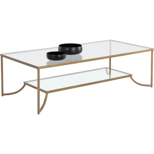 Kessler 65 X 33 inch Clear / Antique Gold Coffee Table